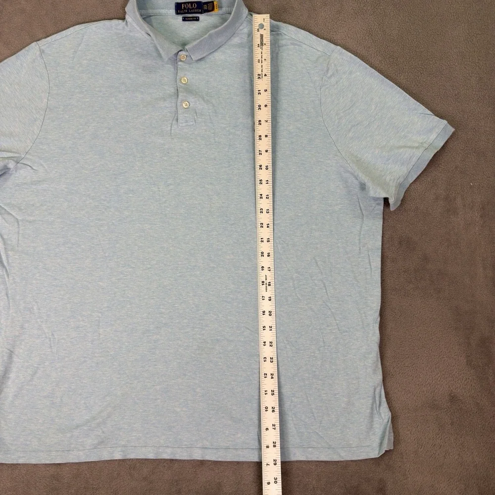 Polo Ralph Lauren Polo Shirt Mens 2XL Blue Heather Golf Casual Color Pony Logo